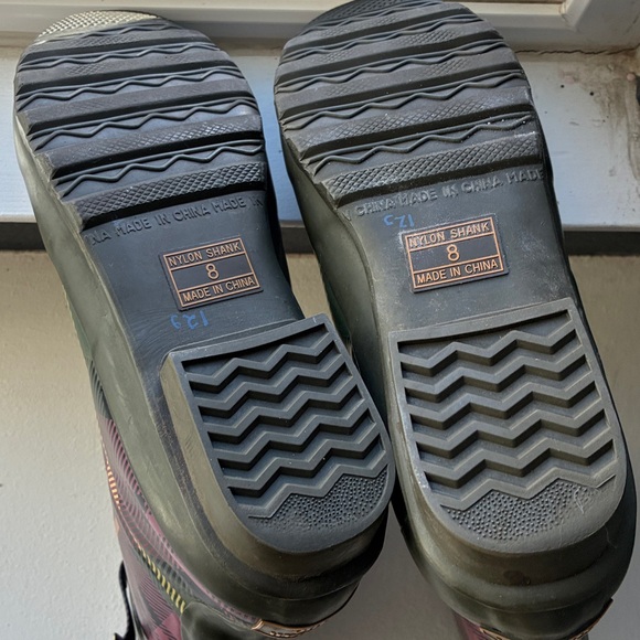 L.L.Bean Wellie Mid-Calf, Tartan Plaid Rubber Boots for Women - Picture 5 of 7